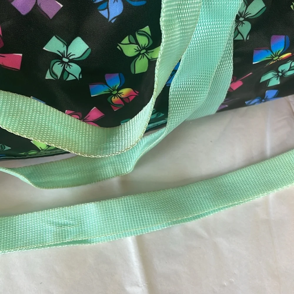 Jojo siwa dance duffle bag black with‎ multi color bows adjustable strap